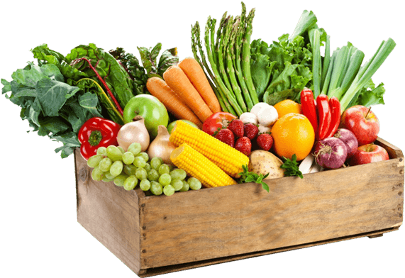 Fresh Fruits And Vegetables - Fresh Food (581x402), Png Download