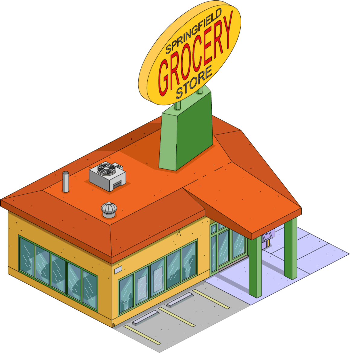 Springfield Grocery Store - Grocery Store Clipart Png (1159x1168), Png Download