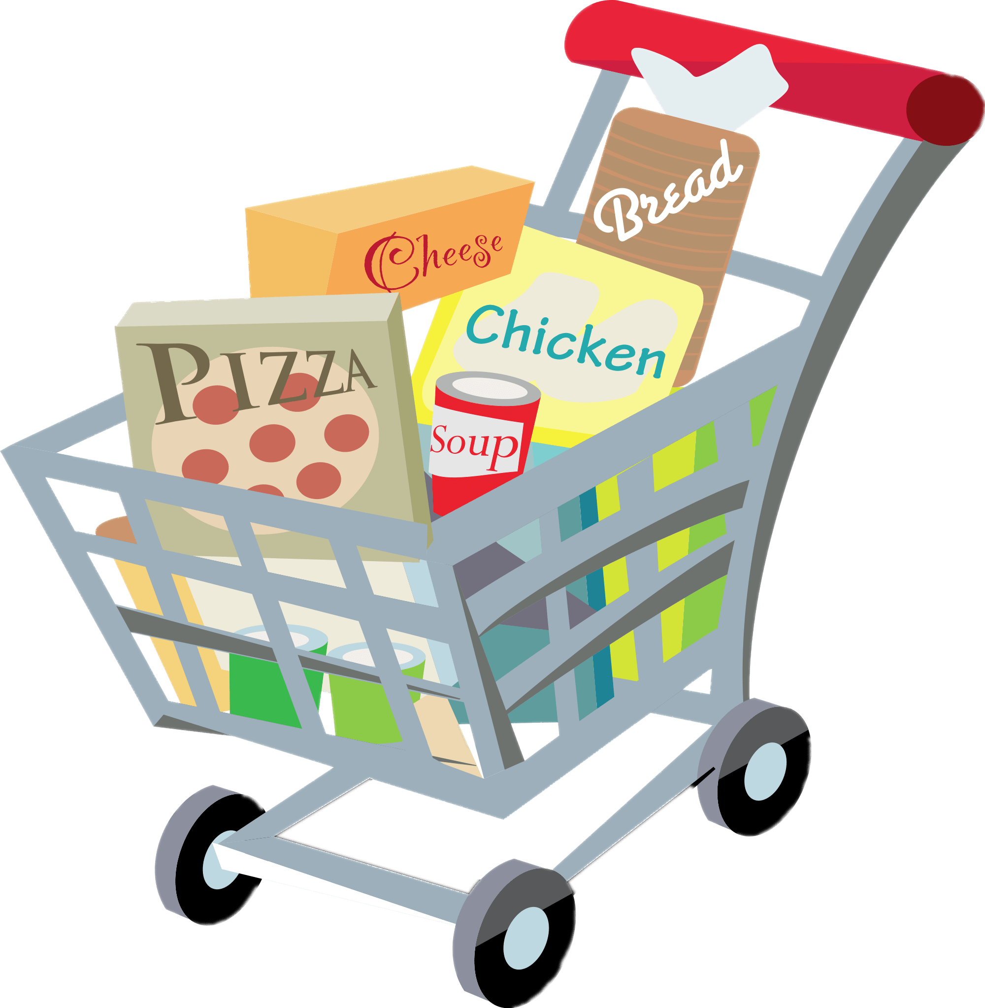 Svg Freeuse Cart Transparent Png Stickpng - Full Shopping Cart Png (2000x2046), Png Download