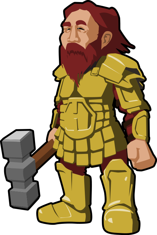 Dwarf, Viking, Armor, Beard, Fantasy, Hammer, Rpg - Warrior Clipart Png (426x640), Png Download