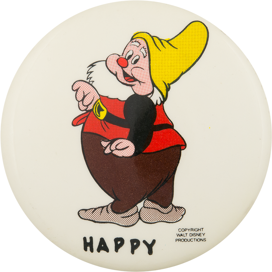 Happy Dwarf - 7 Old Pins Disney (1000x1008), Png Download