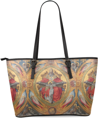 Jesus On Cross Leather Tote Bag/large - Cafepress Altar Piece Square Car Magnet 3 X Magnetic (500x500), Png Download