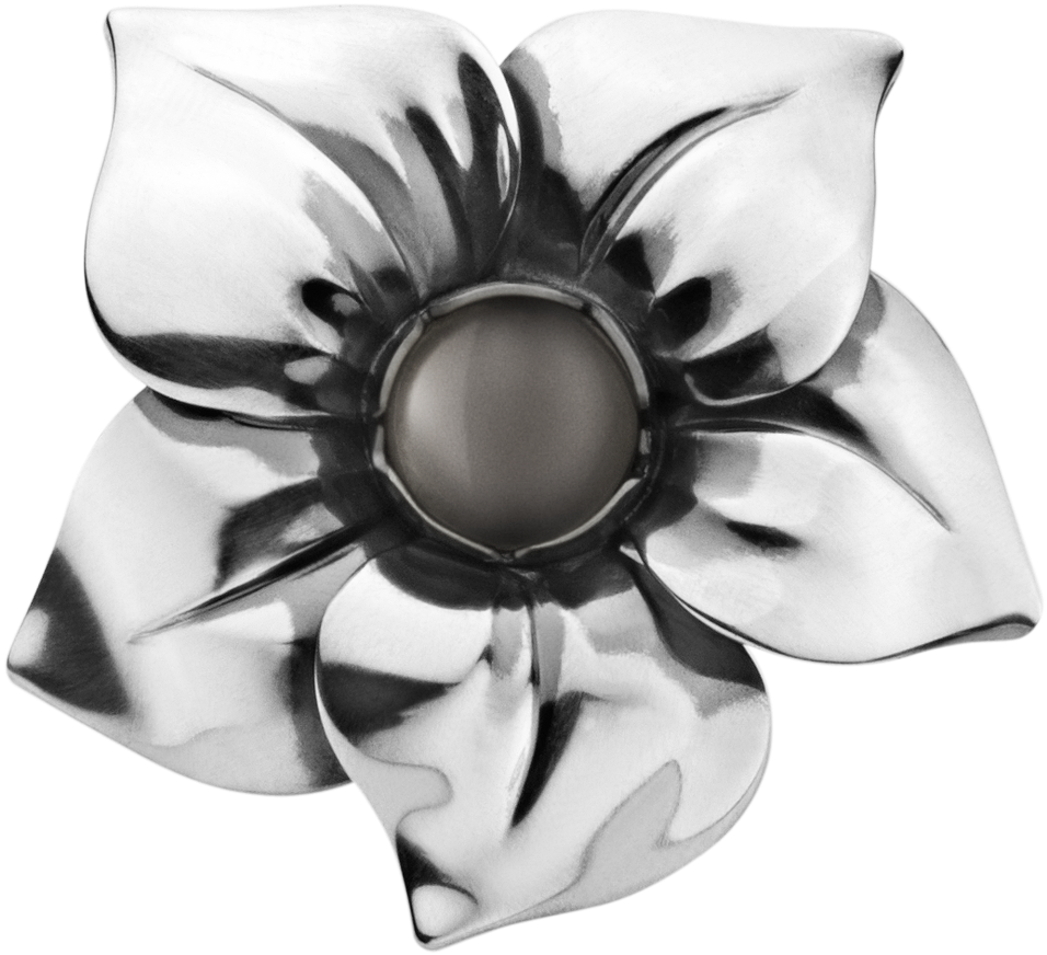 Flower Ring - Sterling Silver With Black Onyx 53 - (1200x1200), Png Download