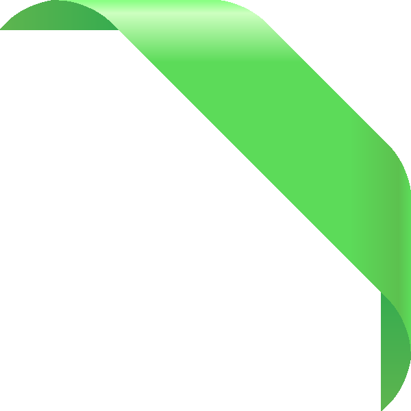 Corner Ribbon01 Light Green - Vector Graphics (600x600), Png Download