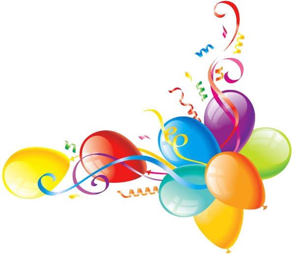 Balloons Clipart Corner - Corner Birthday Balloons Png (600x519), Png Download