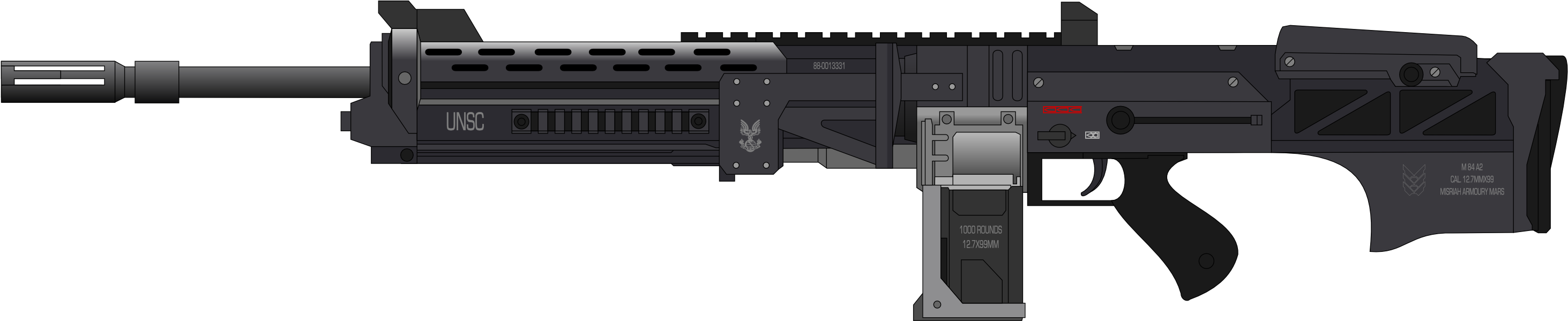 Assault Rifle Clipart Png Image - Halo Fanon Unsc Weapons (3000x700), Png Download