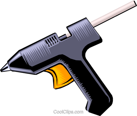 Hot Glue Gun Royalty Free Vector Clip Art Illustration - Safety Sign Glue Gun (480x407), Png Download