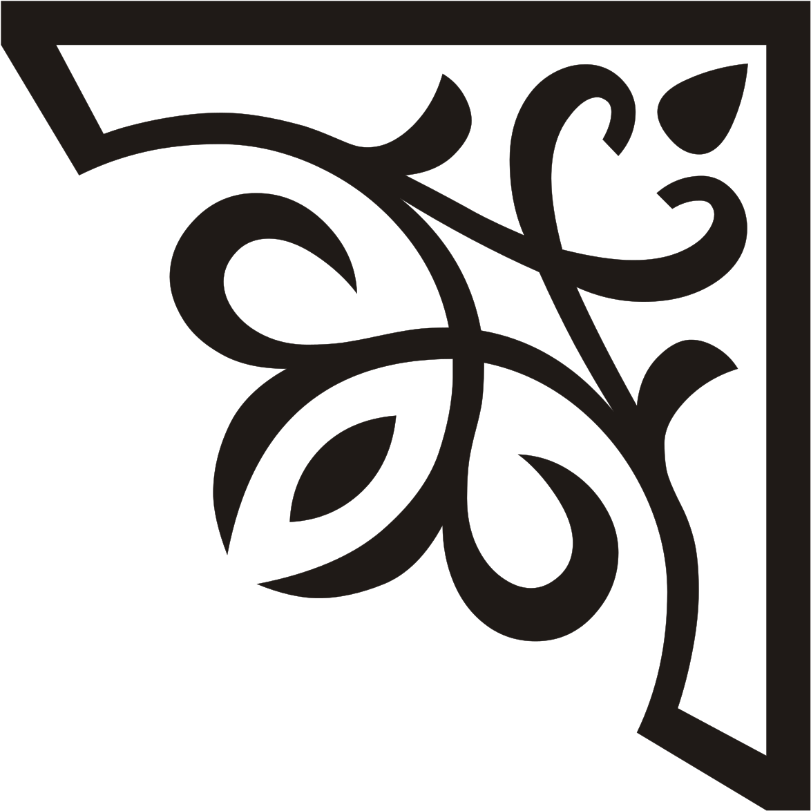 Corner Ornament Black Up Right - Corner Ornament (1024x1024), Png Download