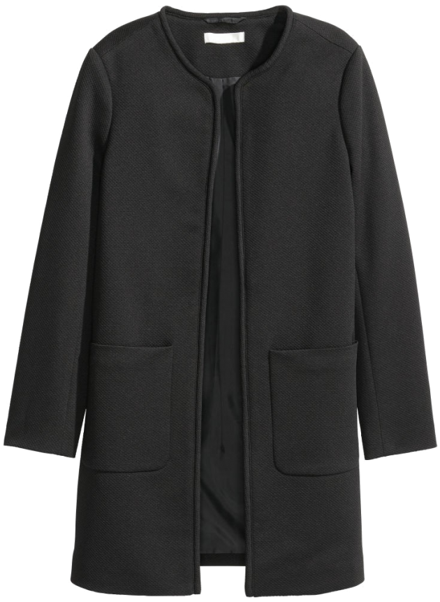 Short Coat For Women Png Background Image - H&m Short Coat Black (683x1024), Png Download