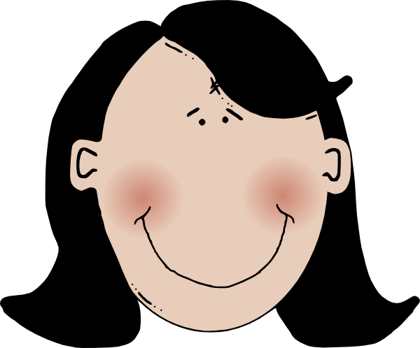 Black Hair Clip Art At Clker - Mom Black Hair Clipart (600x498), Png Download