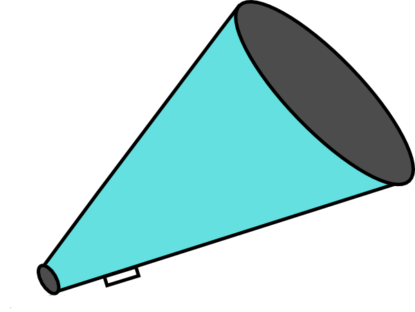 Teal Megaphone (600x451), Png Download