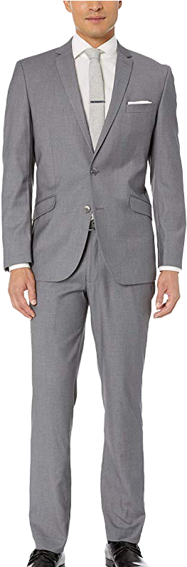 Slim Fit Medium Grey Suit By Kenneth Cole - Suit (400x797), Png Download