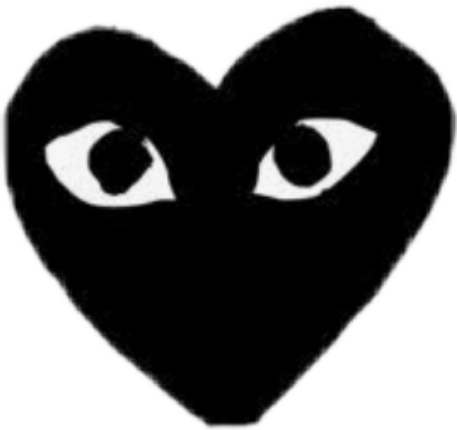 Heart Eyes Black Love Emot Kawaii Cute Aesthetic Tumblr - Comme Des Garcons Logo (1773x1773), Png Download