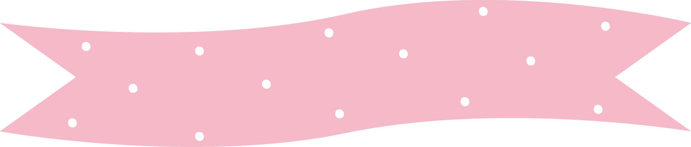Pink Wave Ribbon Banner White Dots With Wedge End - Circle (2694x575), Png Download