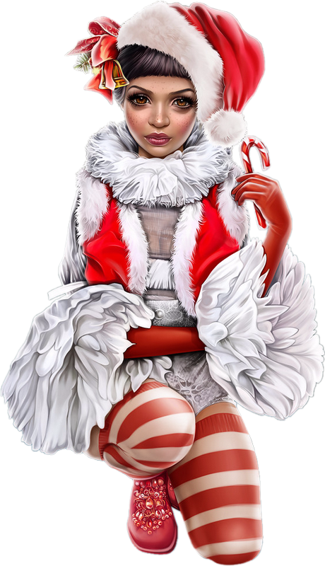 Navidad Png, Mujeres, Navidad Clipart, Clipart, Anime, - Chicas Santa Claus Png (460x800), Png Download