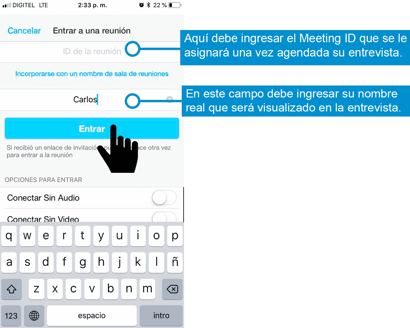 Captura Iphone Mano 4 - Login Error Message Ios (1351x1080), Png Download