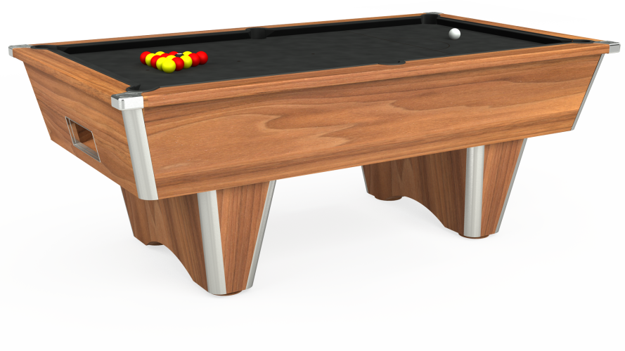 Elite Free Play Pool Table In Light Walnut With Black - Billiard Table (889x500), Png Download