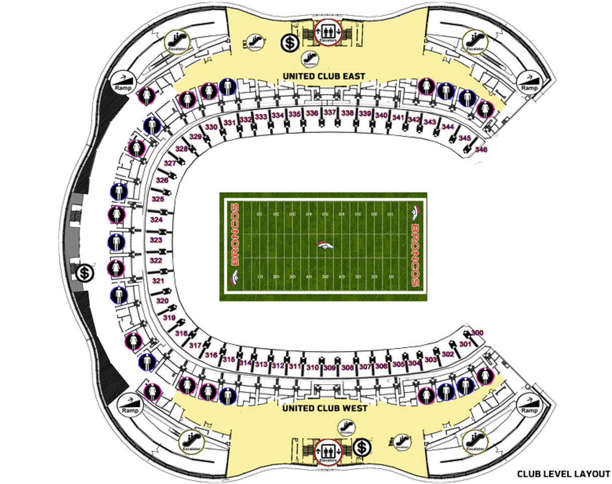 Club Level - Club Level Broncos (1250x965), Png Download