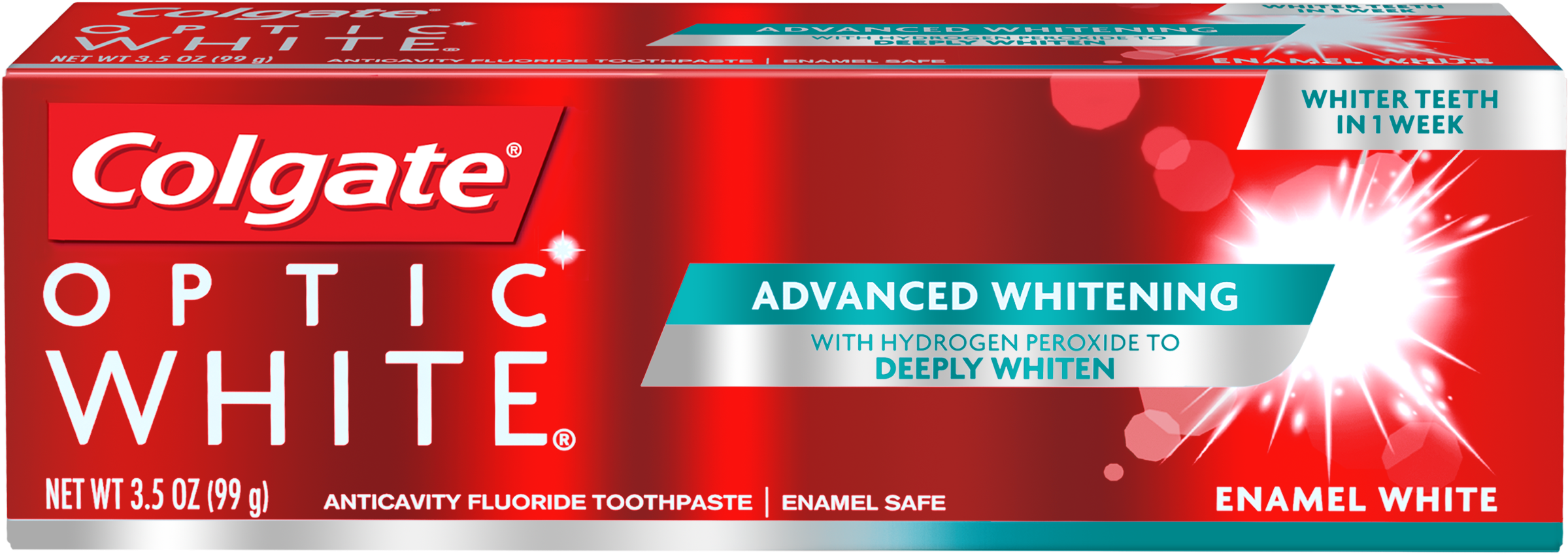Colgate Optic White Whitening Toothpaste, Enamel - Colgate Optic White Toothpaste (2500x2500), Png Download