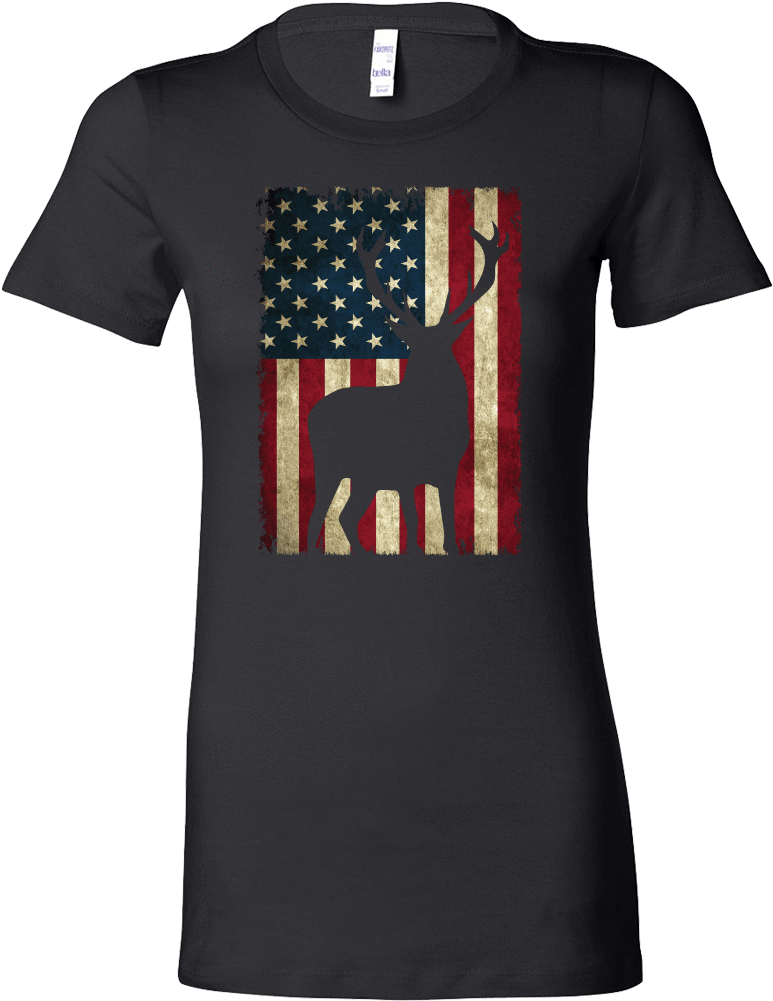 Usa Deer Silhouette - Deadpool Black Panther Shirt (1000x1000), Png Download