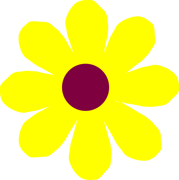 Yellow Flower Clipart 8 Flower - Desenho Flor Amarelas Png (594x597), Png Download