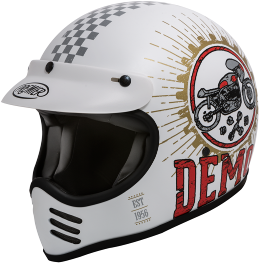 Full-face Helmet Vintage Premier Mx Speed Demon Sd8 - Motorcycle Helmet (640x640), Png Download