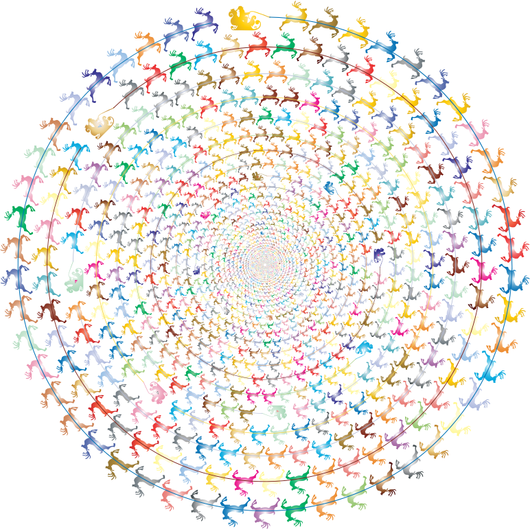 Santa And His Reindeer Maelstrom Prismatic No Bg - Circle (772x771), Png Download