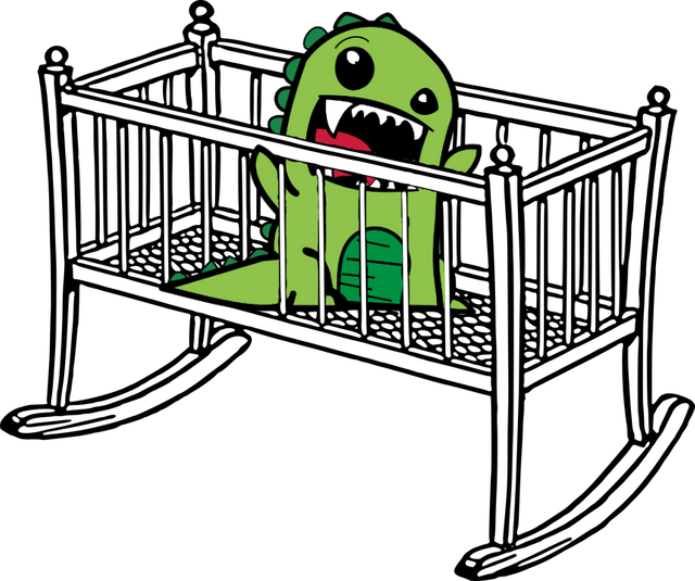 My Pet Dragon - Cot Drawing (640x535), Png Download