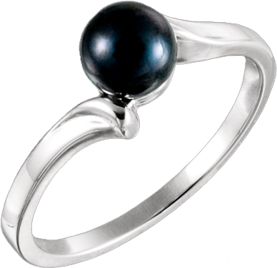 Black Pearl Ring Png (600x600), Png Download