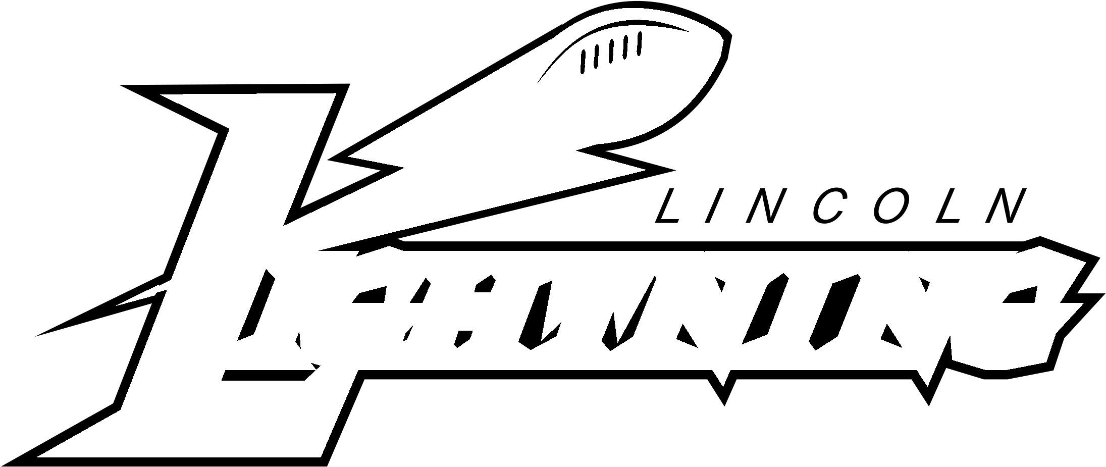 Lincoln Lightning Logo Black And White - Calligraphy (2400x2400), Png Download