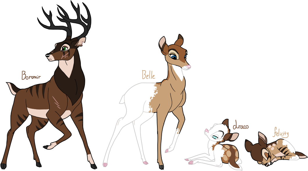 Deer Family - Adult Bambi (1122x600), Png Download