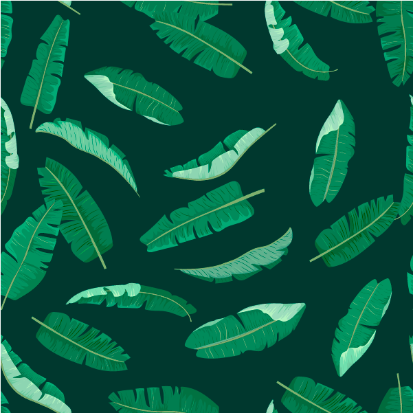 Banana Pattern Fruits Ornament Textile Graphic Fabric - Fern (800x600), Png Download