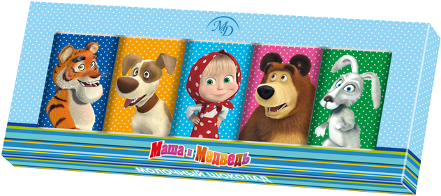 Chocolate Set «masha And The Bear» 60gr/12 Pcs Milk - Toy Block (700x700), Png Download