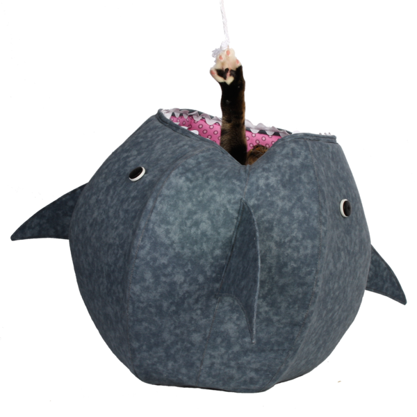 Jack Jumping Out Of Shark Cat Ball Cat Bed - Stuffed Toy (600x600), Png Download