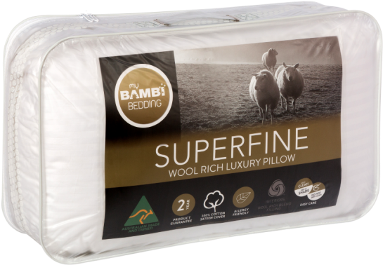 Bambi Superfine Wool Rich Pillow - Mattress (992x558), Png Download