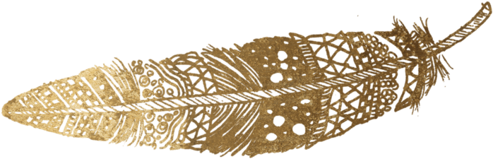 Gold Feather Horizonatal - Motif (1000x681), Png Download