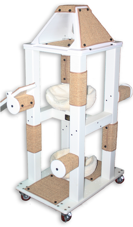 Includes A Pyramid, Two Beds, And Four Jumping Posts - Wood (440x800), Png Download