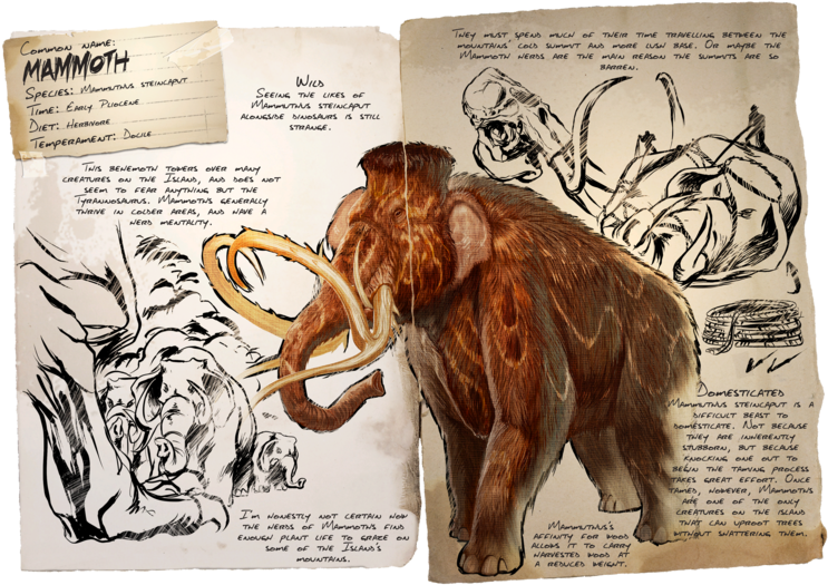 Mammoth - Ark Dinos (800x532), Png Download