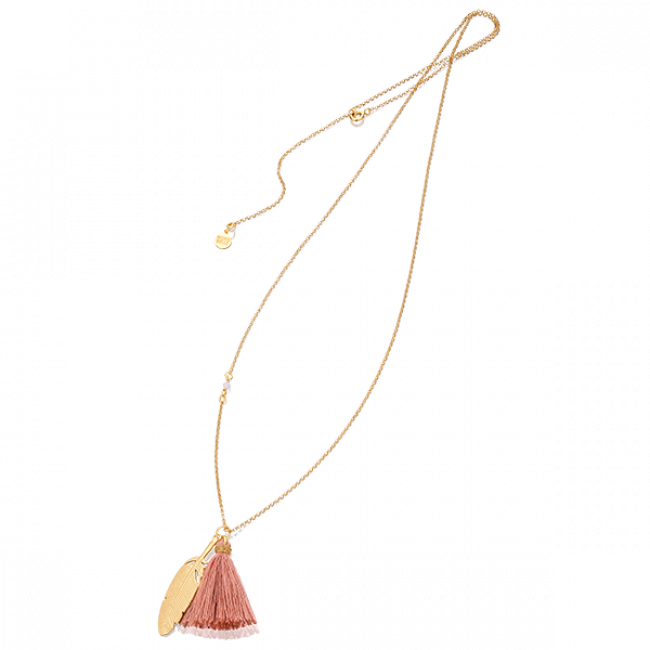 Gold-plated Sparrow Necklace With Feather And Tassel - Earrings (650x650), Png Download