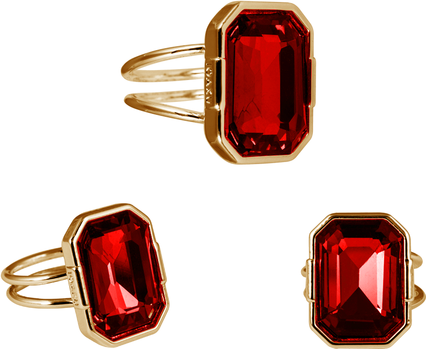 Ioaku Legacy Ring Gold Red - Ruby (1000x880), Png Download