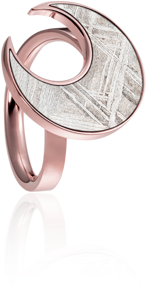 Meteorite Moon Ring In Red Gold - Ring (1000x1000), Png Download
