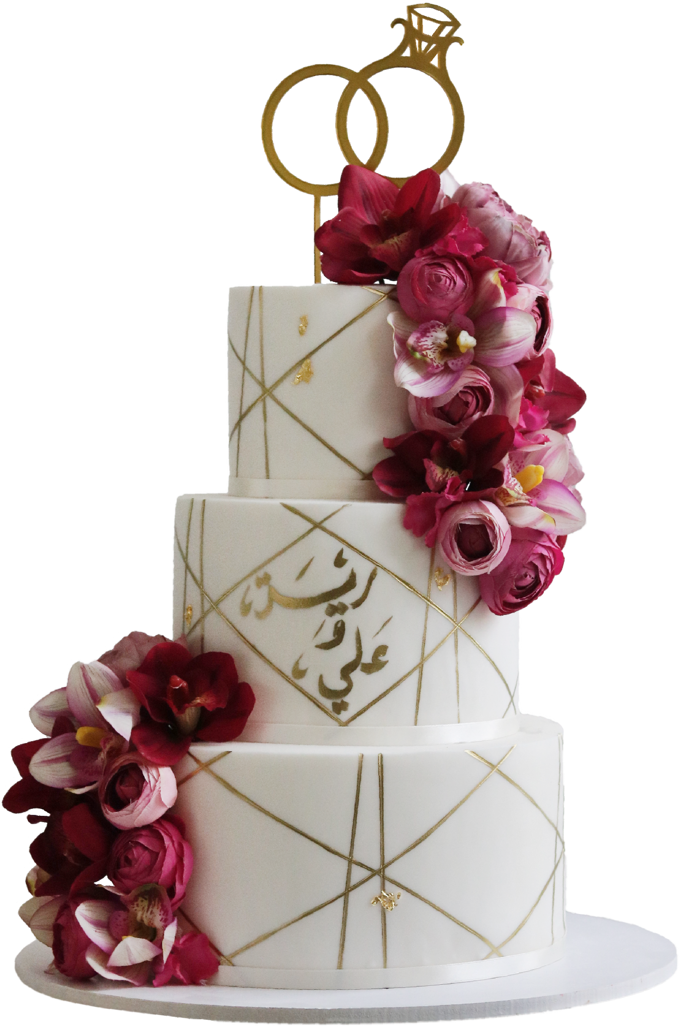 Golden Line 3 Layer Cake - Wedding Cake (1500x2100), Png Download