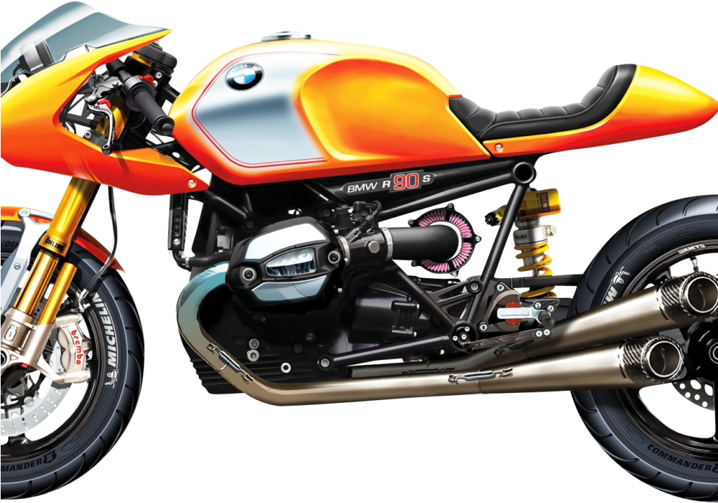 Bmw R90s Sport Motorcycle Bike Side View Png Image - Concept 90 Bmw (1024x768), Png Download