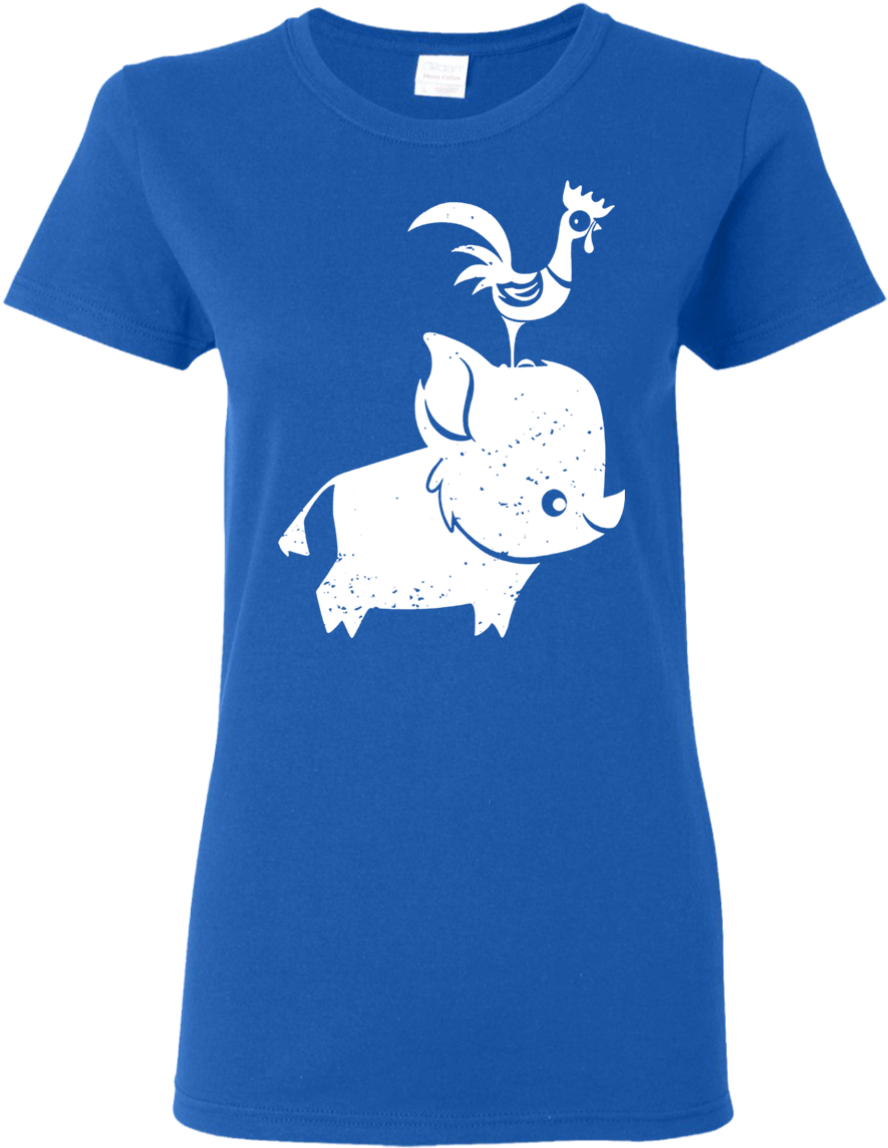 Moana Cute Pua And Hei Hei Graphic T Shirt Hoodie Sweater - Shirt (1155x1155), Png Download