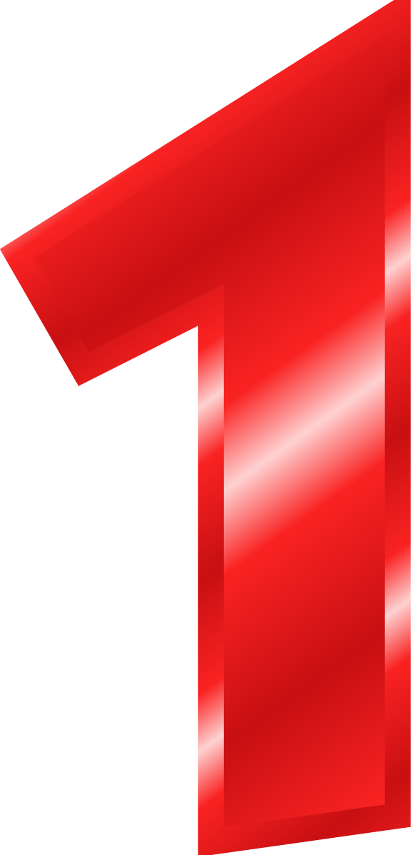 Effect Letters Alphabet Red Clipart By Binameusl - Red Number 1 Png (582x1200), Png Download