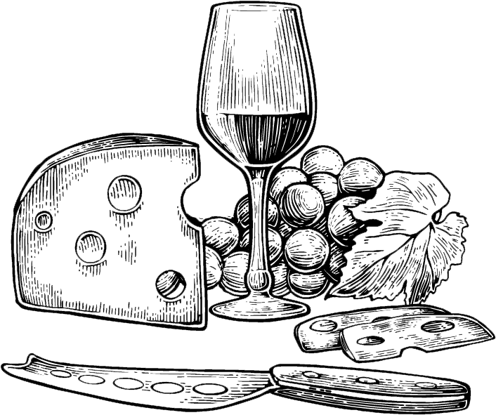 Clip Art Images - Wine And Cheese Illustration (802x802), Png Download