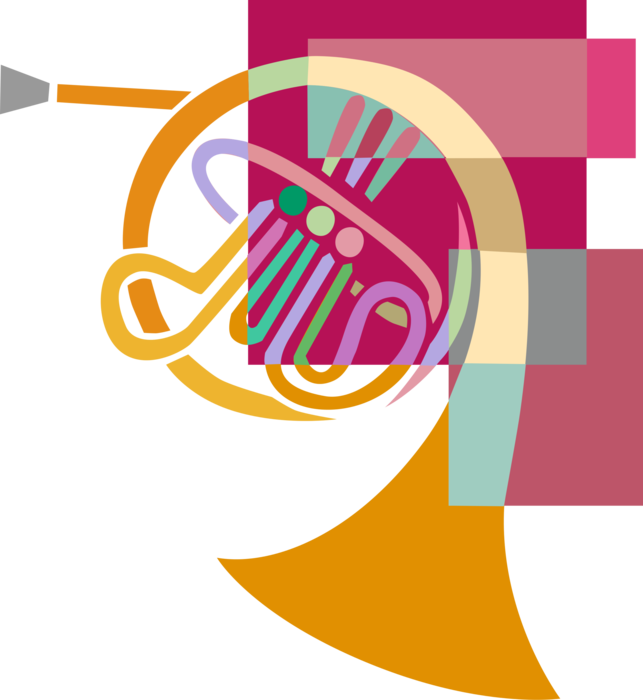 Vector Illustration Of French Horn Brass Musical Instrument - Graphic Design (643x700), Png Download