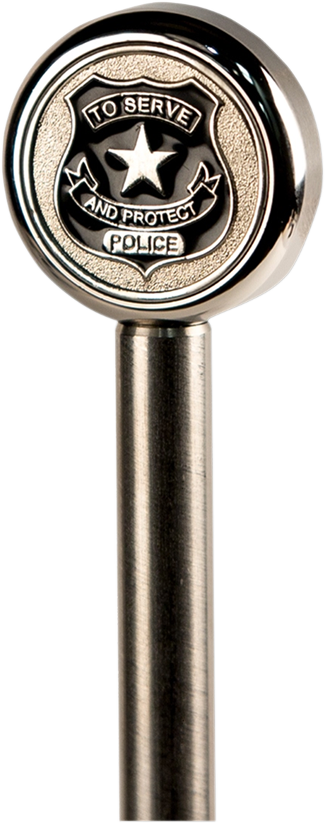 Pro Pad Stainless Steel Flag Pole With Topper Police - Emblem (460x1164), Png Download