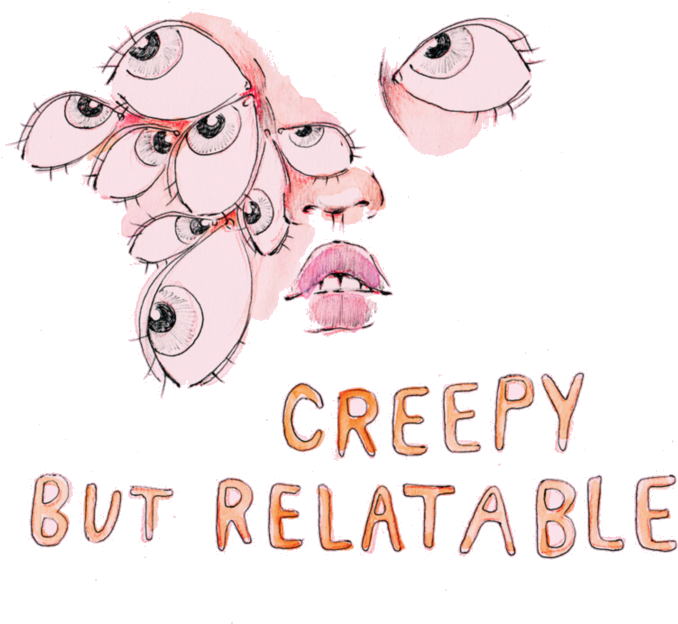 Creepy Sticker - Illustration (1024x1024), Png Download