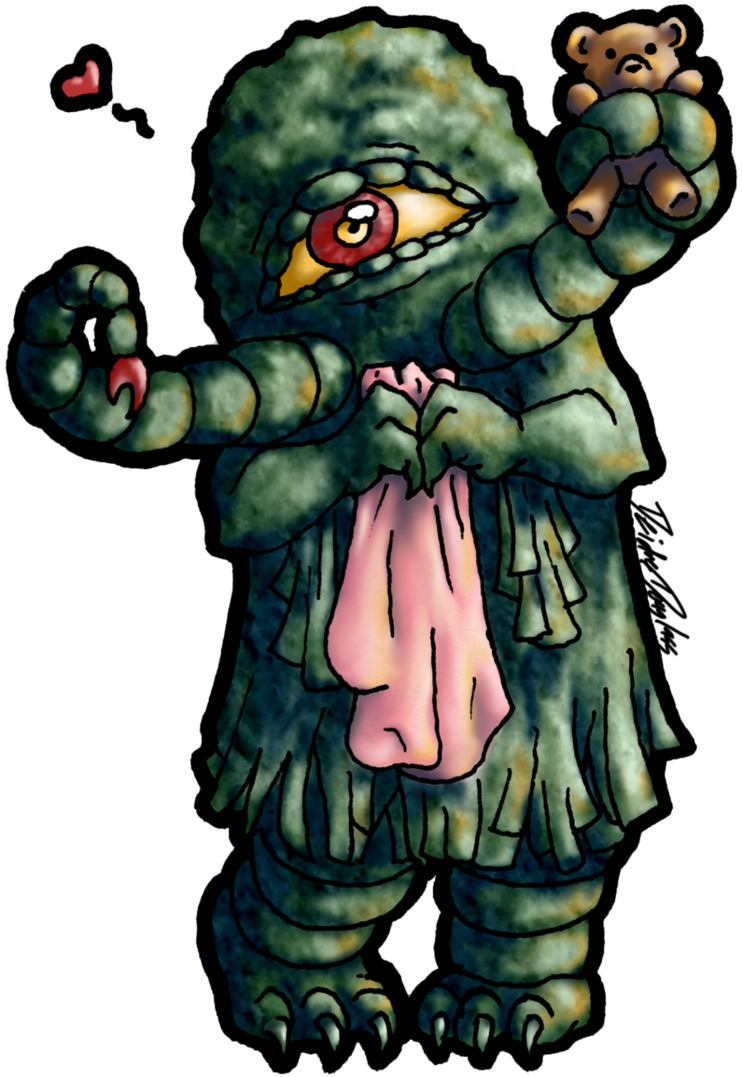 A Little Monster Love From The Green Slime - Illustration (742x1077), Png Download